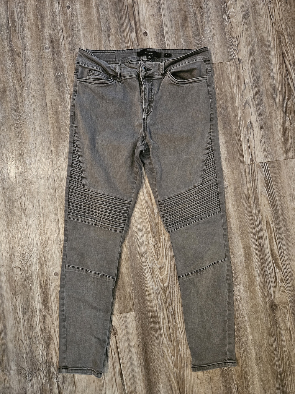 Vero Moda Gray Ribbed Knee Skinny Jeans